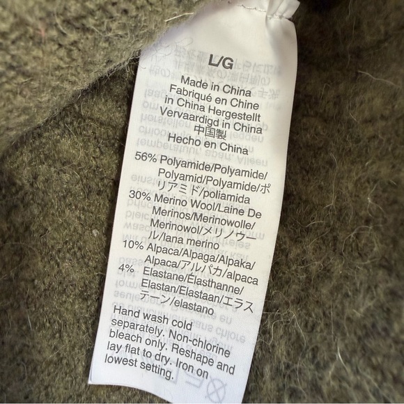 J Crew Olive Green Merino Wool Blend Women's Turtle Neck Sweater Size Large - Picture 2 of 10